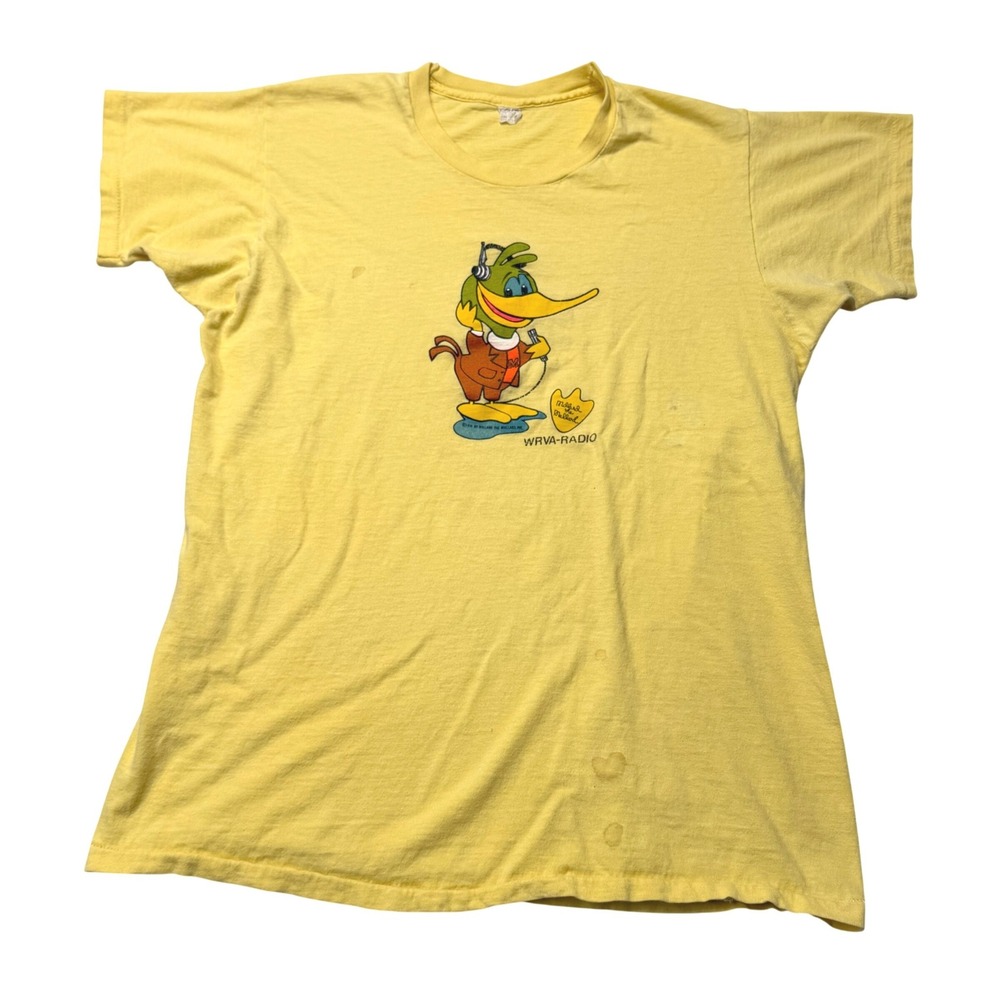 Vintage 1974 WRVA Radio 1140 Millard The Mallard Single Stitch XL T-Shirt USA